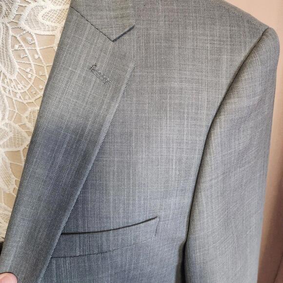 gray Caravelli Blazer Sport Coat Mens 40R Gray Double Vented Viscose Blend WWW18 - Picture 5 of 16